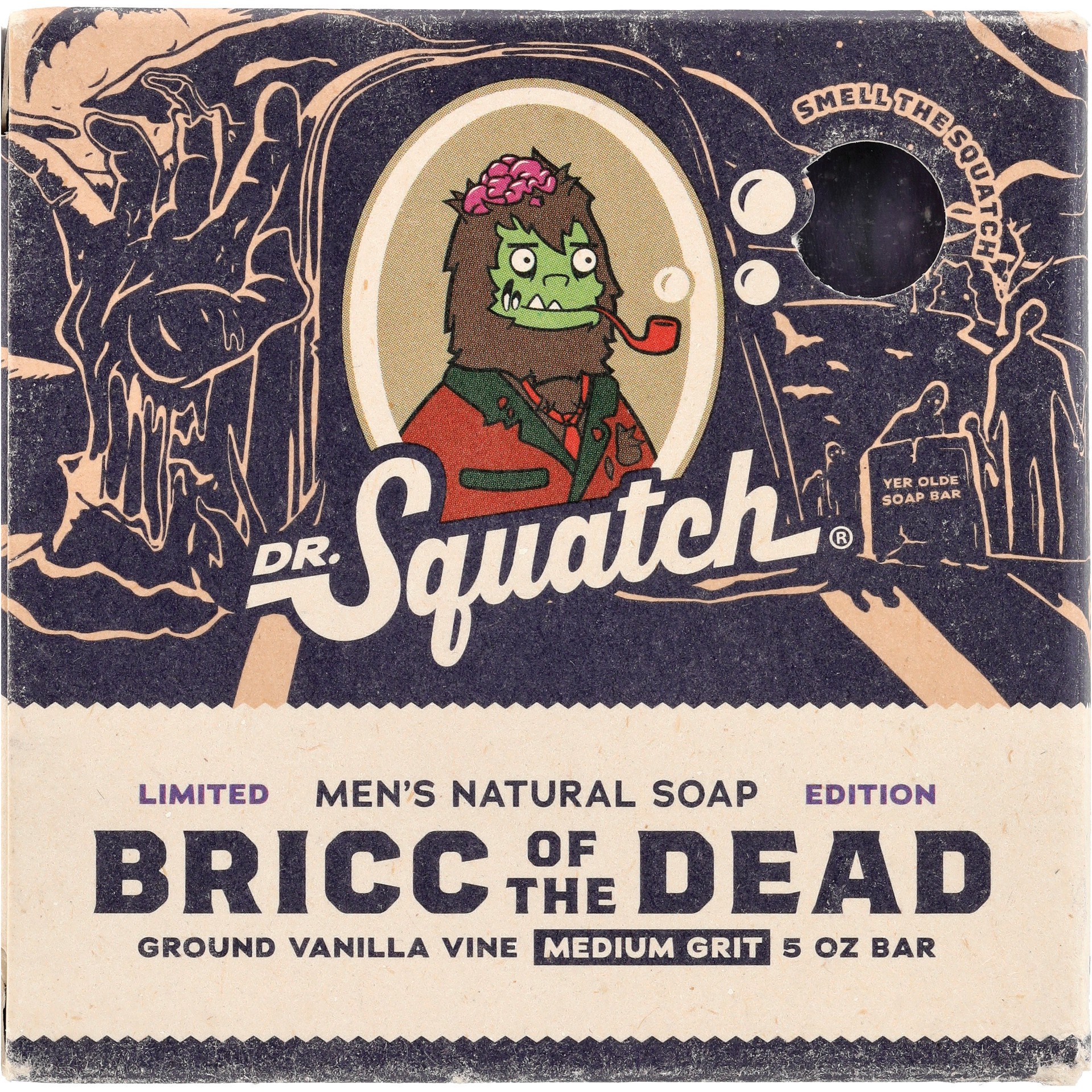 slide 1 of 1, Dr. Squatch Men's Natural Bricc Of The Dead Soap Bar - Ground Vanilla Vine, 5 oz