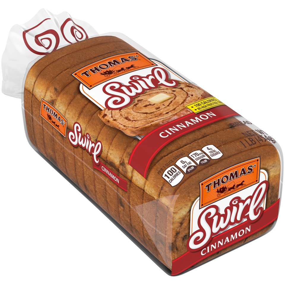 slide 3 of 9, Thomas' Cinnamon Swirl Bread, 16 oz, 1 lb