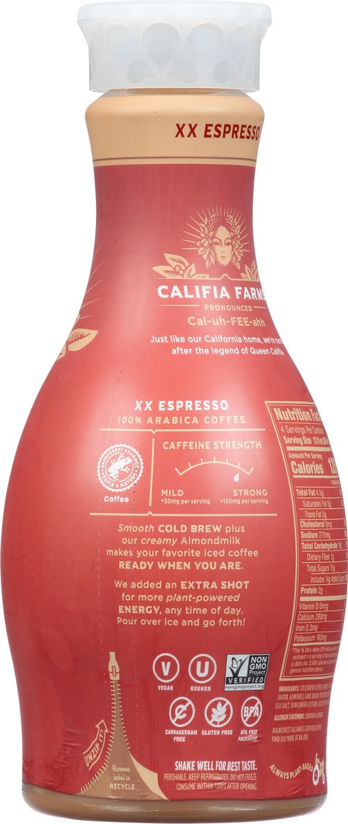 slide 13 of 14, Califia Farms XX Espresso Cold Brew Coffee with Almond Milk, 48 fl oz