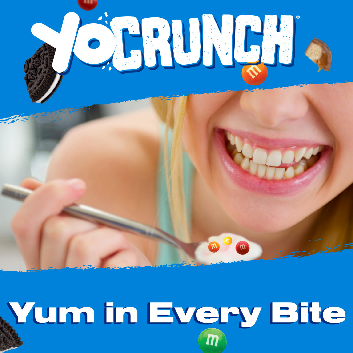 slide 3 of 8, YoCrunch Strawberry Low Fat Yogurt with Mini M&Ms(R), 4 Ct, 4 OZ Yogurt Cups, 4 ct