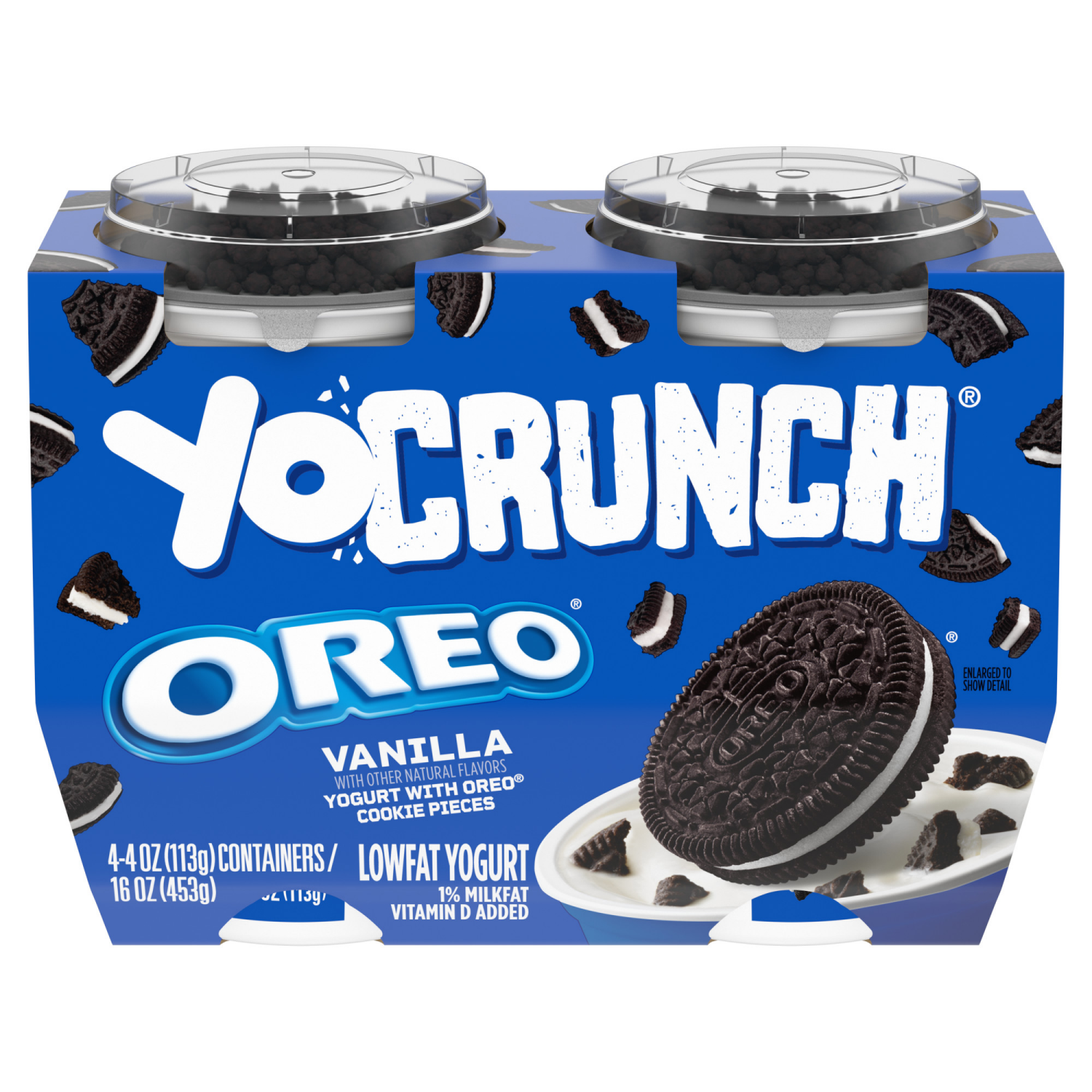 slide 2 of 8, YoCrunch Vanilla Low Fat Yogurt with OREO(R) Cookie Pieces, 4 Ct, 4 OZ Yogurt Cups, 4 ct