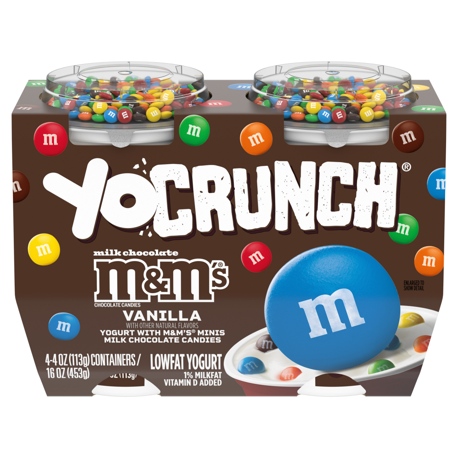 slide 2 of 8, YoCrunch Vanilla Low Fat Yogurt with Mini M&Ms(R), 4 Ct, 4 OZ Yogurt Cups, 4 ct