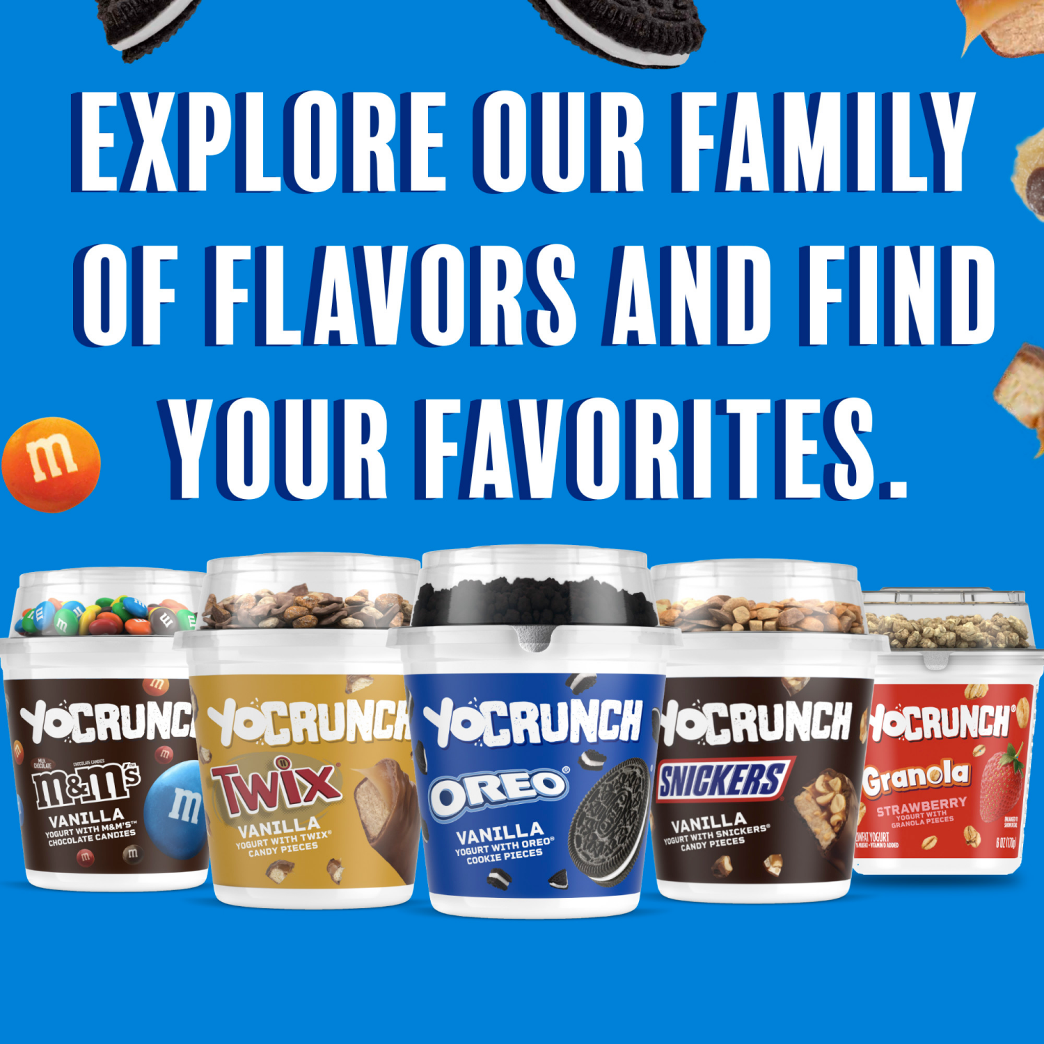 slide 3 of 8, YoCrunch Vanilla Low Fat Yogurt with Mini M&Ms(R), 4 Ct, 4 OZ Yogurt Cups, 4 ct
