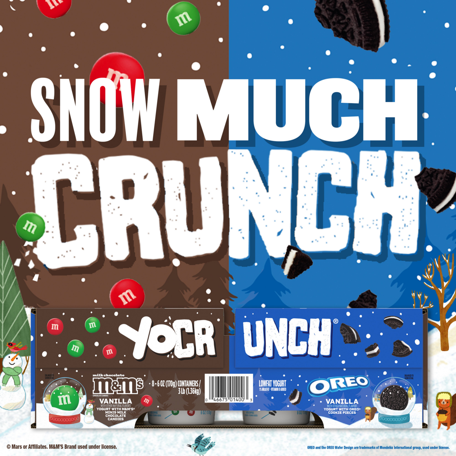 slide 5 of 8, YoCrunch Vanilla Low Fat Yogurt with Mini M&Ms(R) and OREO(R) Cookie Pieces Variety Pack, 8 Ct, 6 OZ Cups, 8 ct
