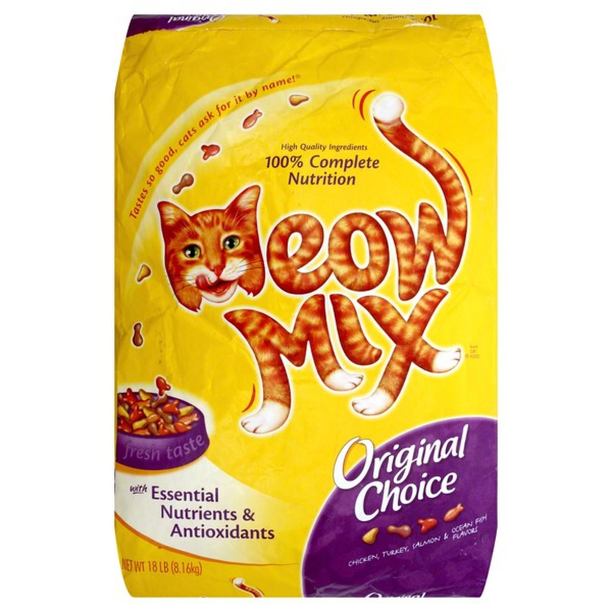 slide 1 of 1, Meow Mix Cat Food, Original Choice, 18 lb