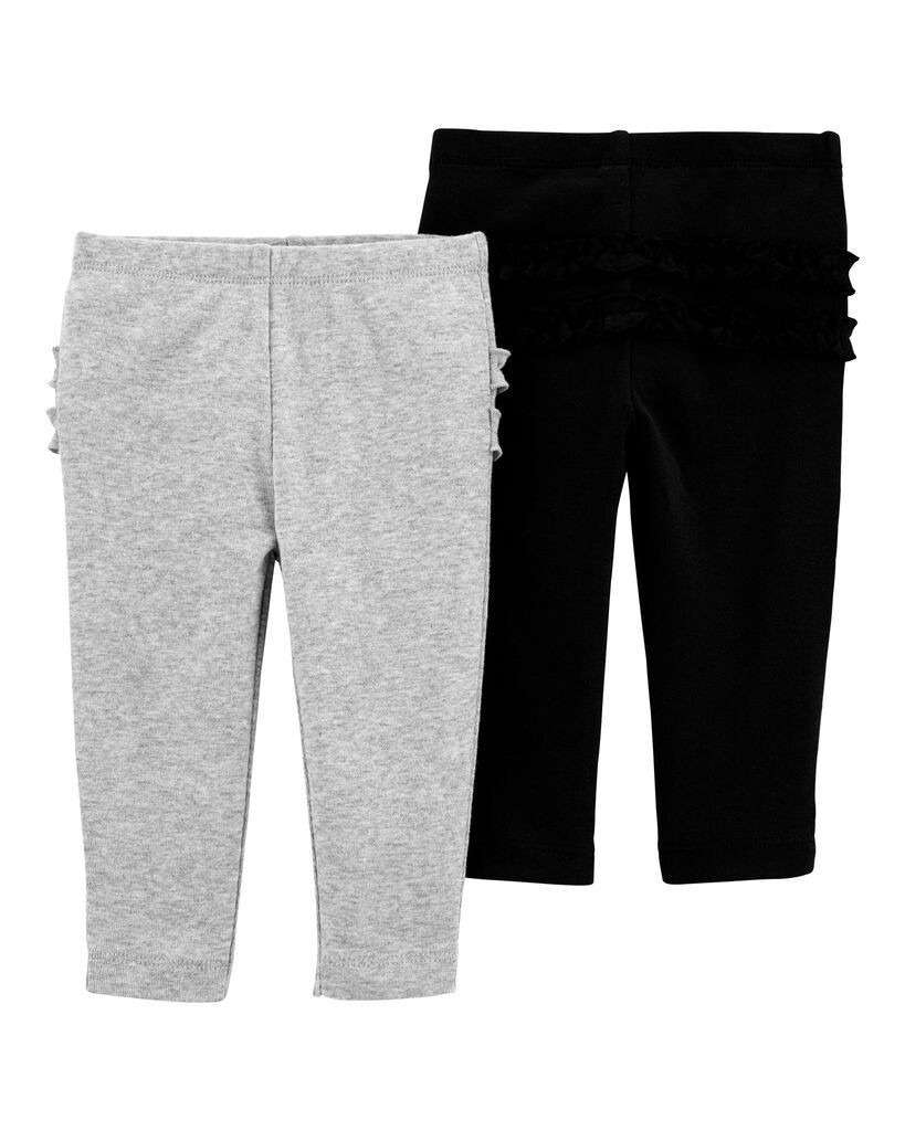 slide 2 of 2, carter's Pull-On Pants - Grey/Black, 2 ct 18 m