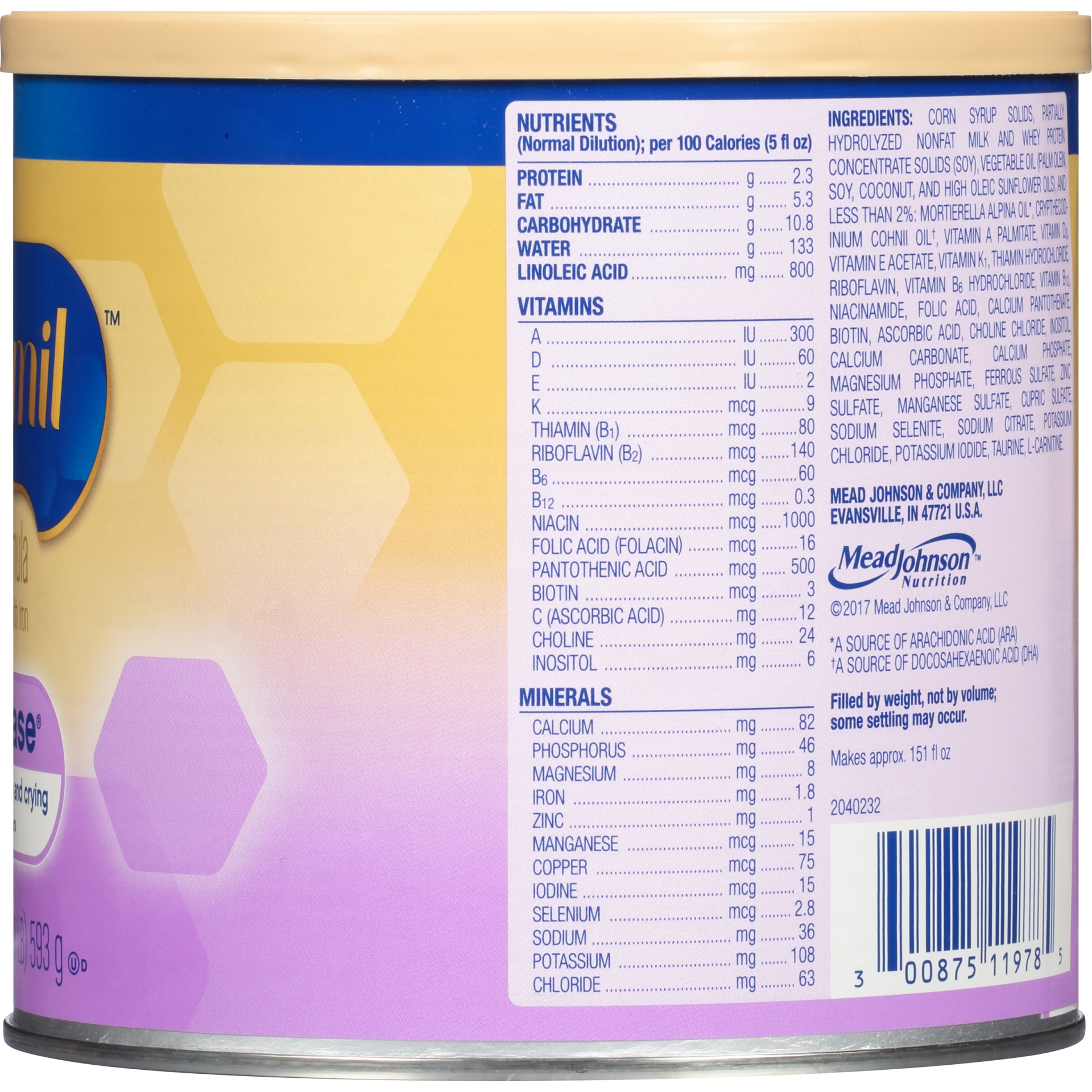 slide 3 of 6, Gentlease Baby Formula, Reduces Fussiness, Gas, Crying and Spit-up in 24 hours, DHA & Choline to support Brain development, Value Powder Can, 19.9 Oz, 20.8 oz