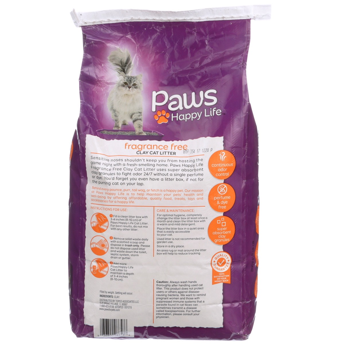 slide 6 of 11, Paws Happy Life Unscented Cat Litter Clay, 10 lb