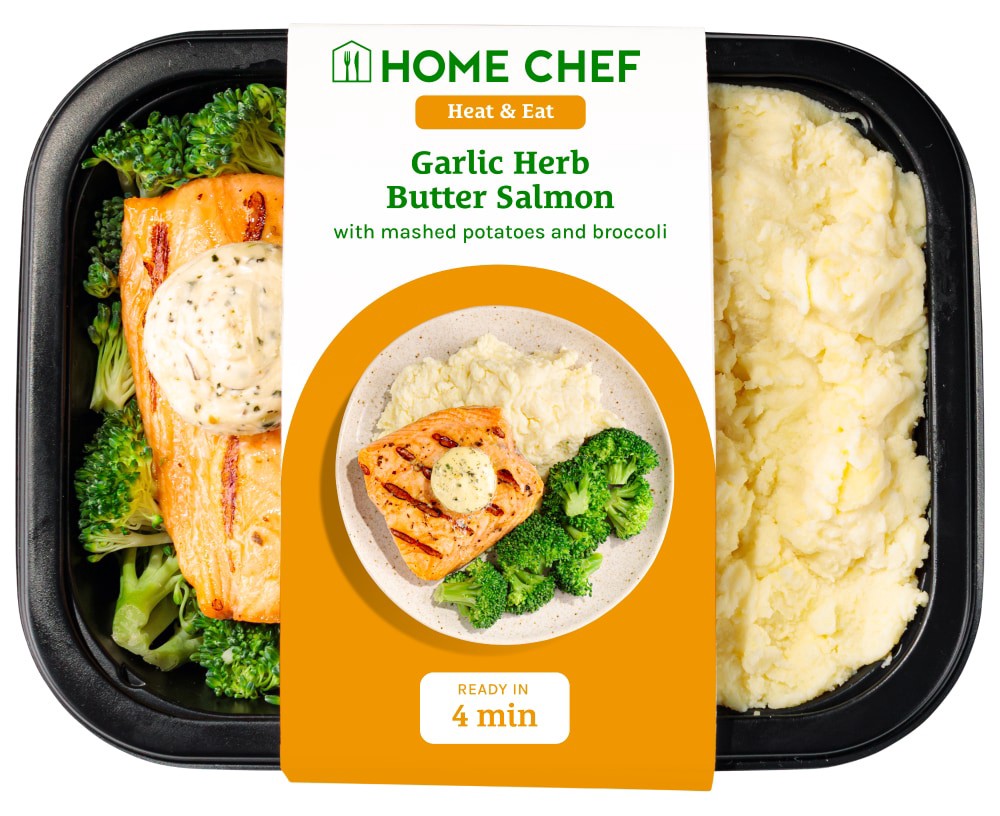 slide 1 of 2, Home Chef Heat & Eat Garlic Herb Butter Salmon, 11 oz