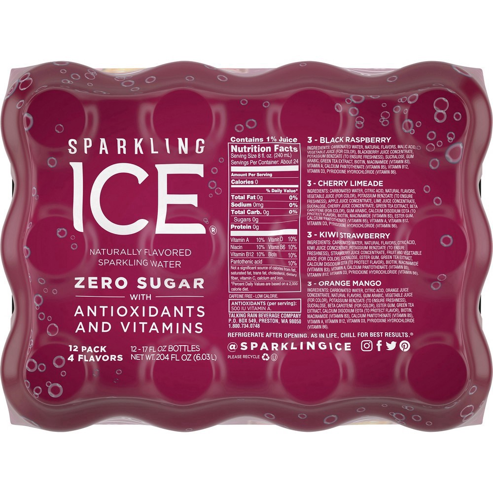 slide 13 of 13, Sparkling ICE Purple Pack 17 Fl Oz Bottle (Pack of 12), 12 ct; 17 fl oz