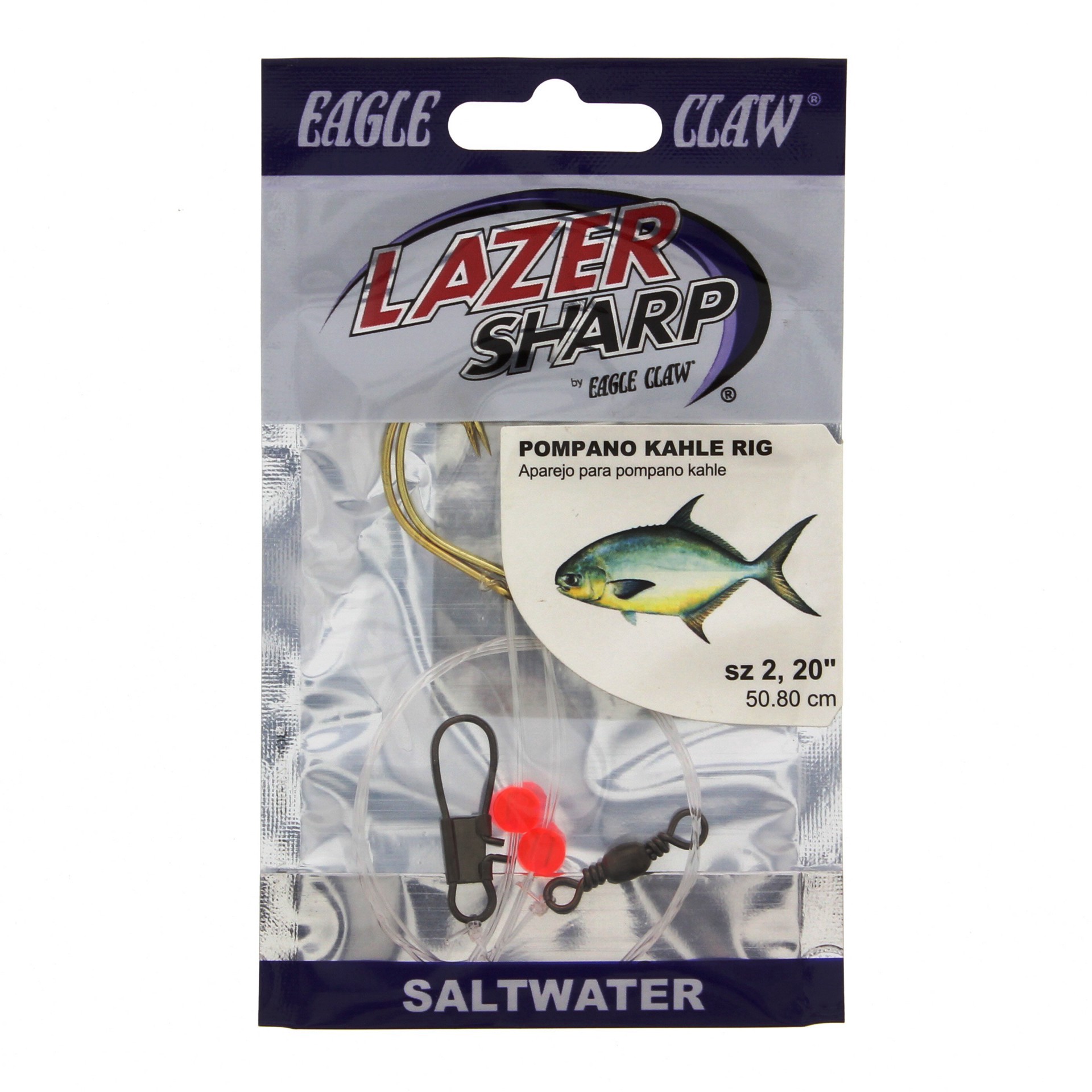 slide 1 of 1, Eagle Claw Lazer Sharp Pompano Double Kahle Hook Rig Size 2, 1 ct