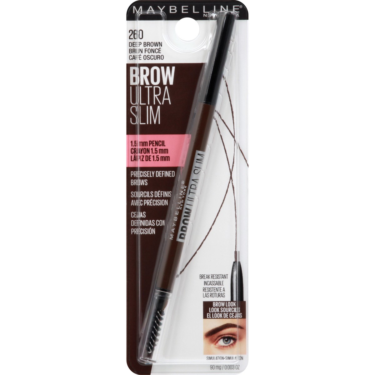 slide 2 of 7, Maybelline Express Brow Ultra Slim Eyebrow Pencil - Deep Brown - 0.003oz, 0.003 oz