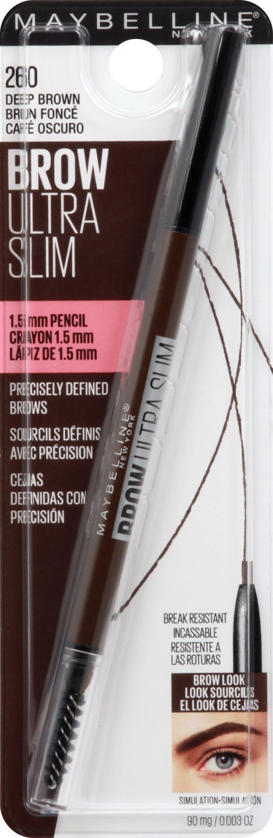 slide 1 of 7, Maybelline Express Brow Ultra Slim Eyebrow Pencil - Deep Brown - 0.003oz, 0.003 oz