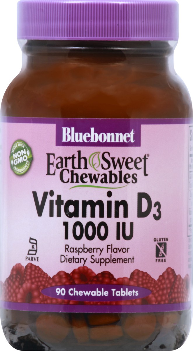 slide 1 of 10, Bluebonnet Nutrition Vit D3 1000Iu Chewable, 90 ct