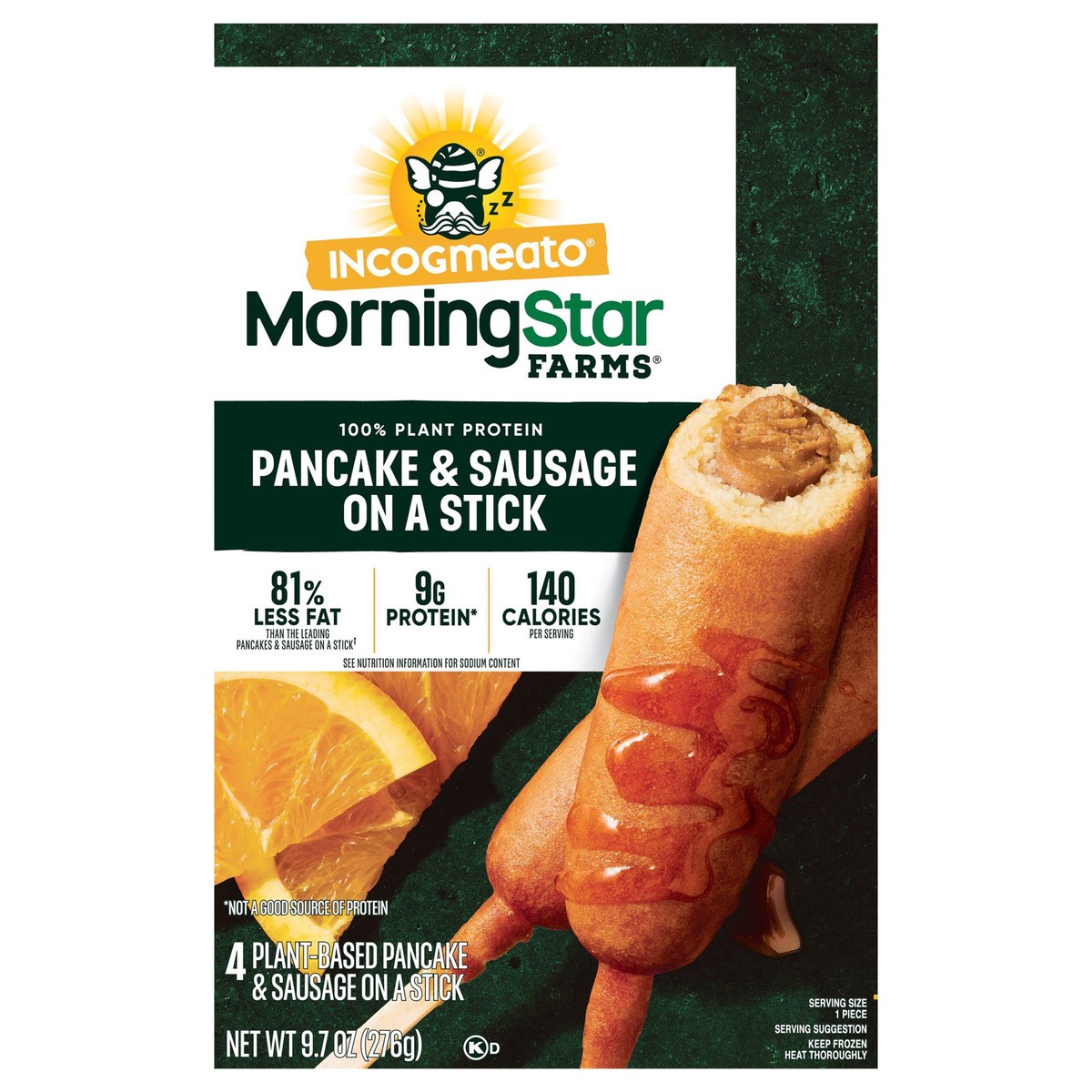 slide 1 of 5, MorningStar Farms Incogmeato Pancake and Meatless Sausage Stick, Original, 9.7 oz, 4 Count, 9.7 oz