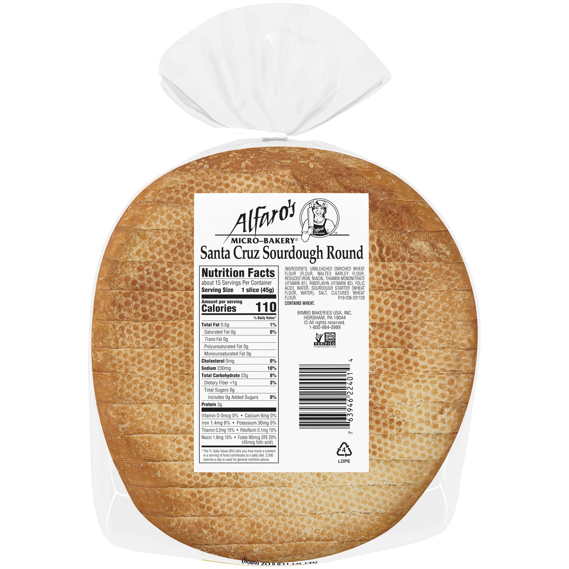 slide 4 of 5, Alfaro's Santa Cruz Sourdough Sliced Bread, Non-GMO, 24 oz, 1 cnt