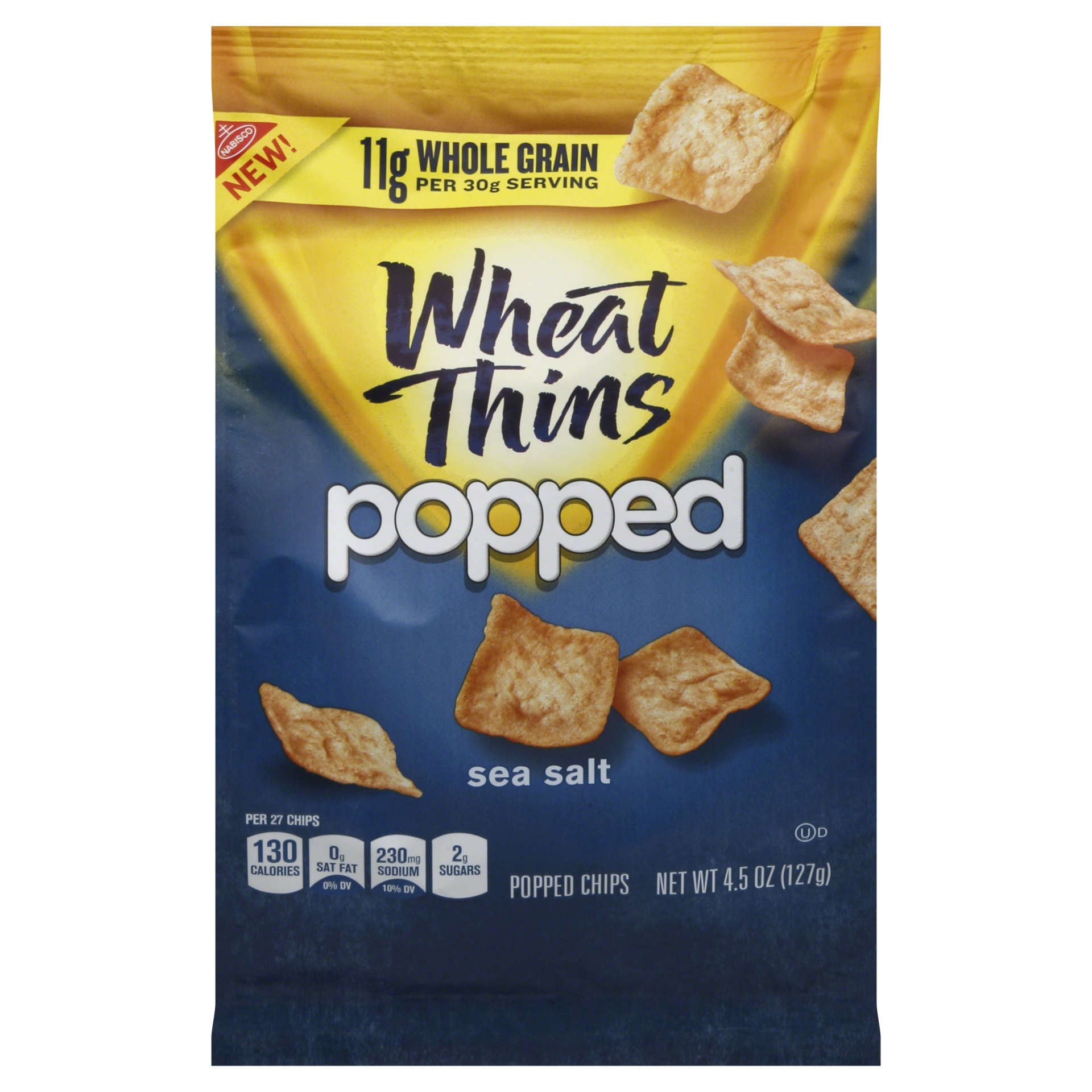 slide 1 of 1, Wheat Thins Popped Chips, Sea Salt, 4.5 oz