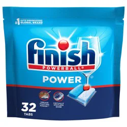 Finish Power Dishwasher Detergent, Premium Dishwashing Tablets, 32 Tabs