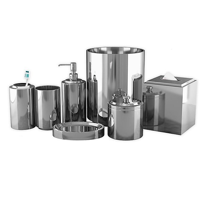 slide 1 of 9, Nu Steel Merlot Stainless Steel Bath Ensemble Set - Chrome, 7 ct