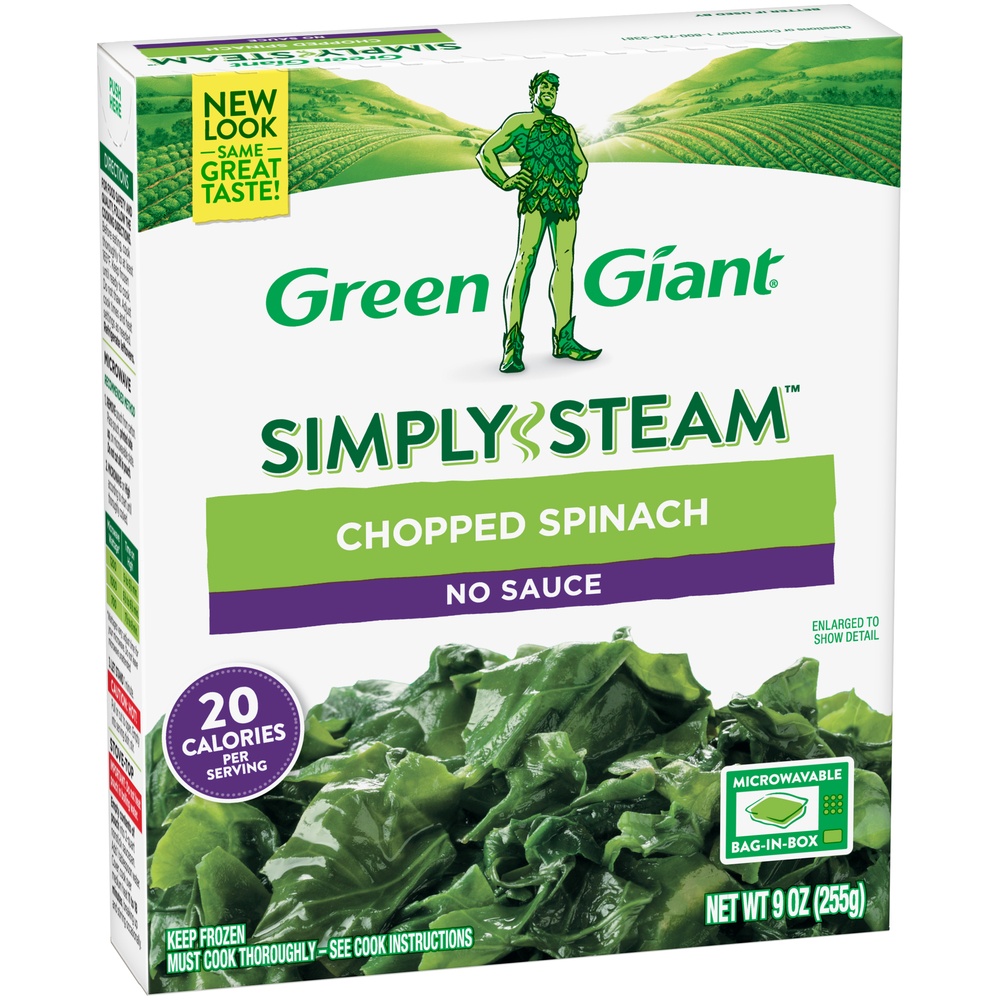 slide 4 of 8, Green Giant Simply Steam No Sauce Chopped Spinach 9 oz, 9 oz
