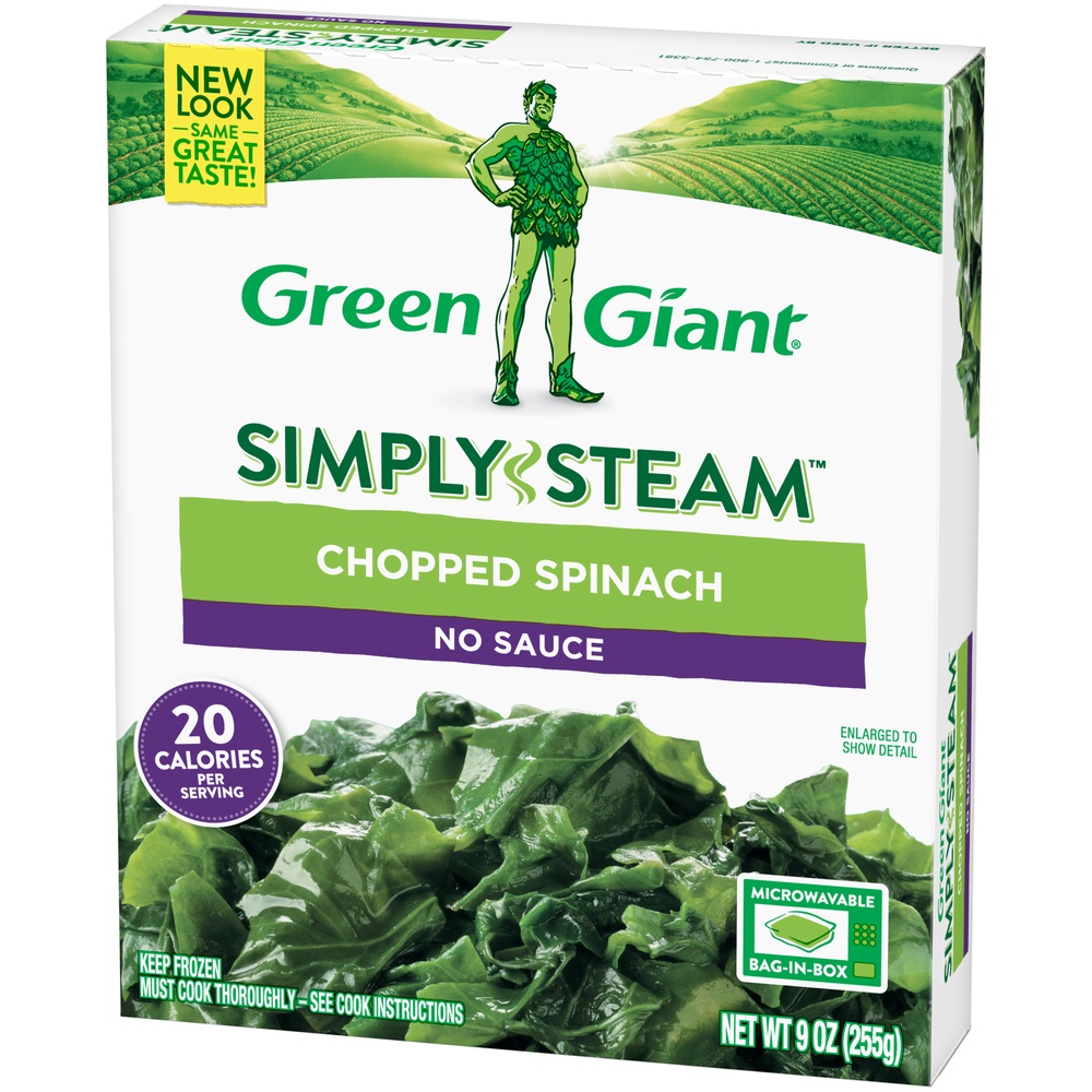 slide 5 of 8, Green Giant Simply Steam No Sauce Chopped Spinach 9 oz, 9 oz