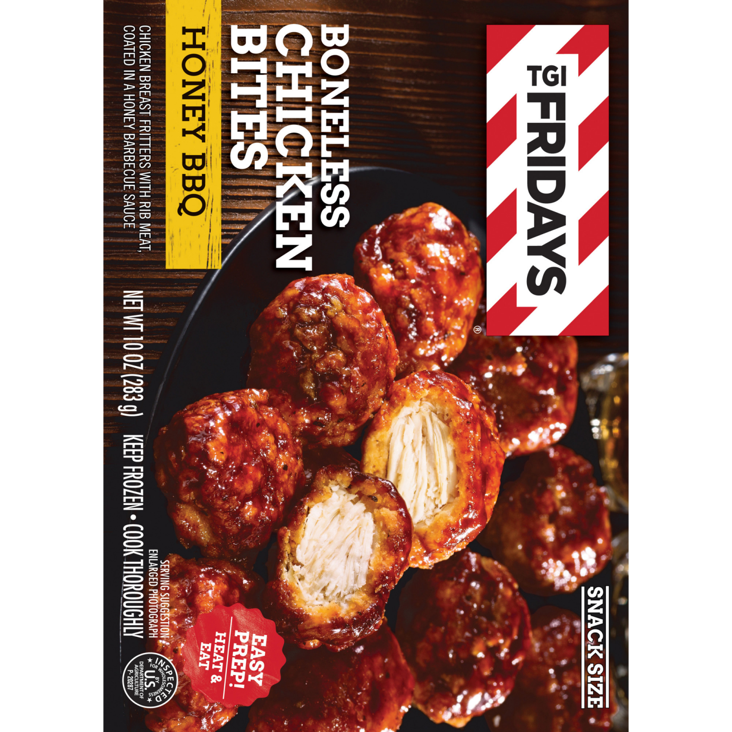 slide 6 of 8, TGI Fridays Honey BBQ Boneless Chicken Bites Frozen Snacks, 10 oz Box, 10 oz