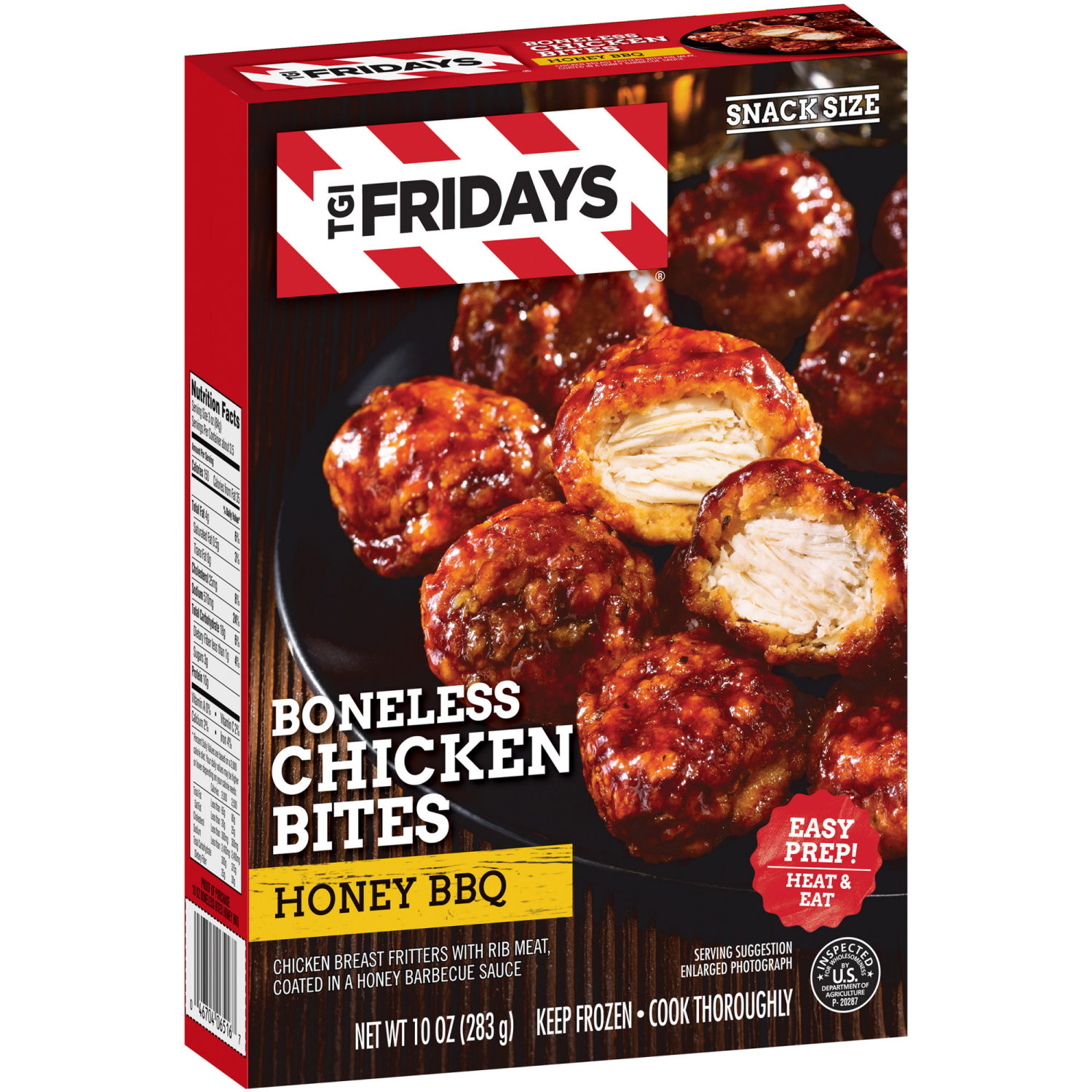 slide 7 of 8, TGI Fridays Honey BBQ Boneless Chicken Bites Frozen Snacks, 10 oz Box, 10 oz