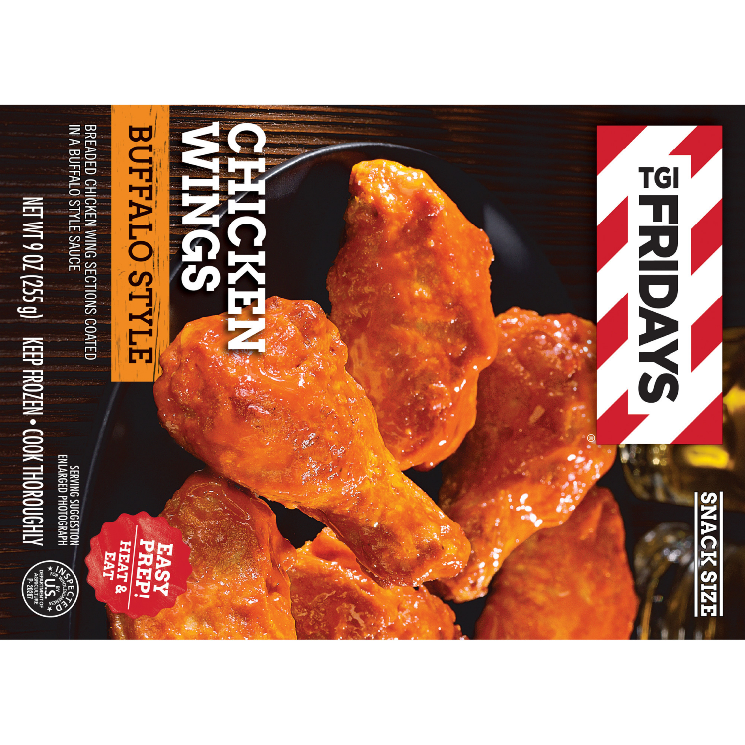 slide 6 of 8, TGI Fridays Frozen Appetizers Buffalo Style Chicken Wings, 9 oz. Box, 9 oz