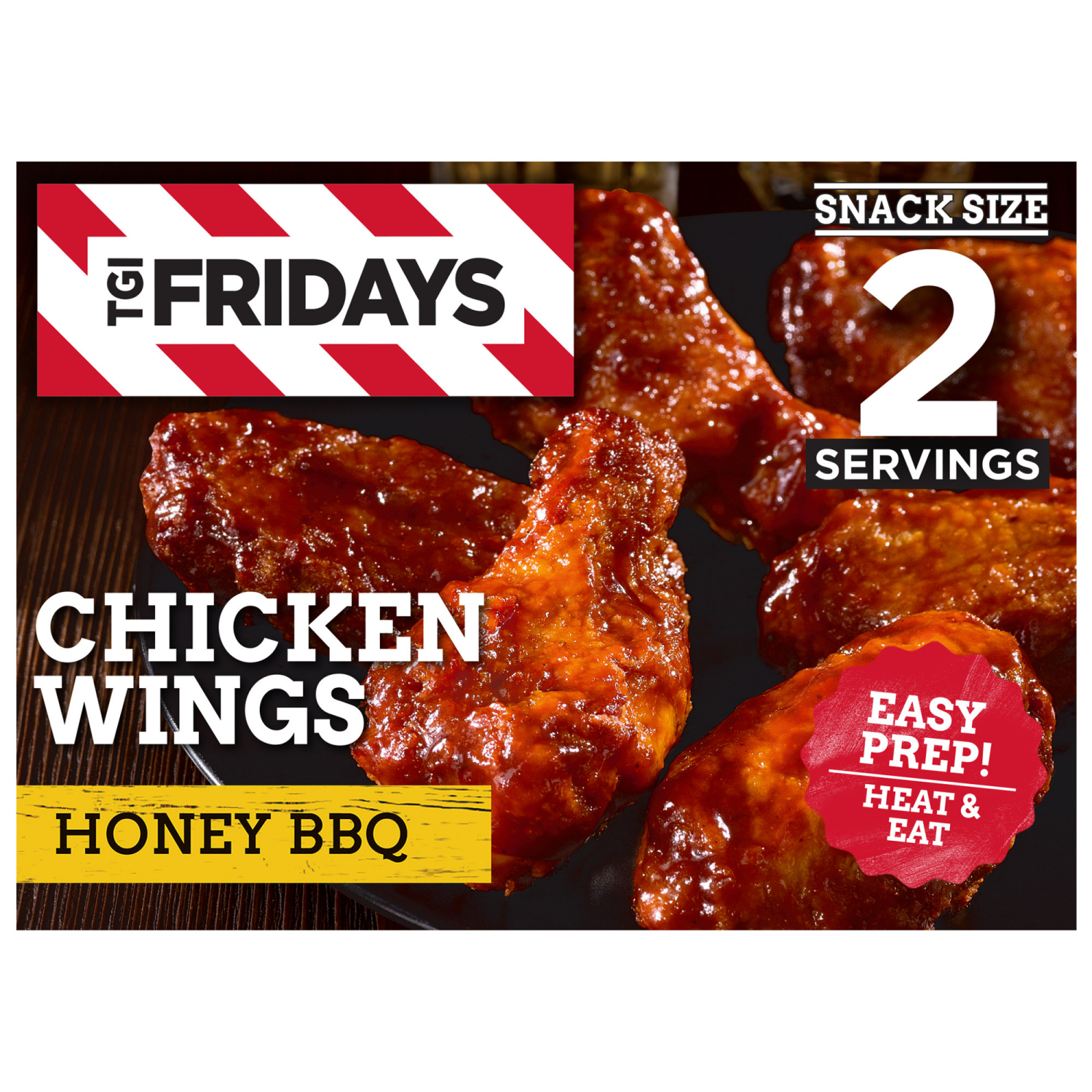 slide 1 of 8, T.G.I. Friday's Honey BBQ Chicken Wings, Frozen Appetizer, 9 oz Box, 9 oz