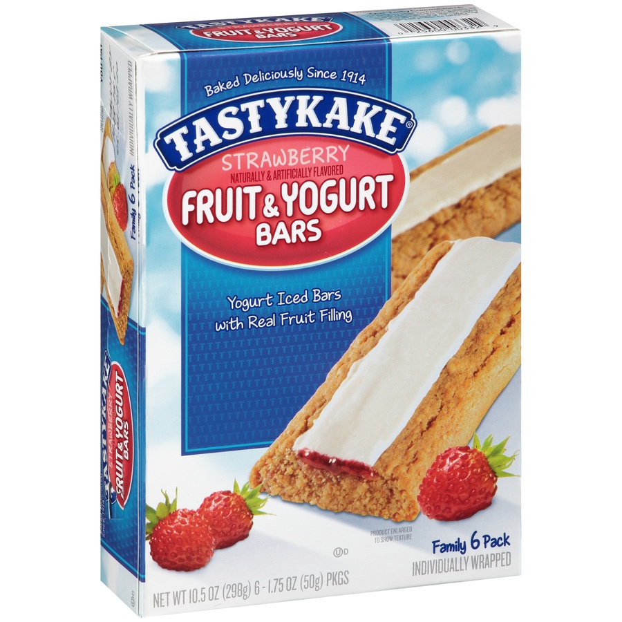 slide 2 of 8, Tastykake Fruit & Yogurt Strawberry Breakfast Bars, 6 ct; 1.75 oz
