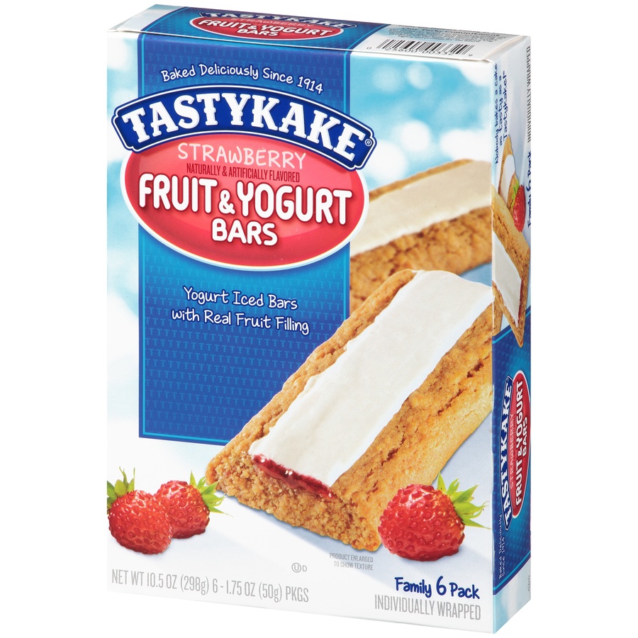 slide 3 of 8, Tastykake Fruit & Yogurt Strawberry Breakfast Bars, 6 ct; 1.75 oz