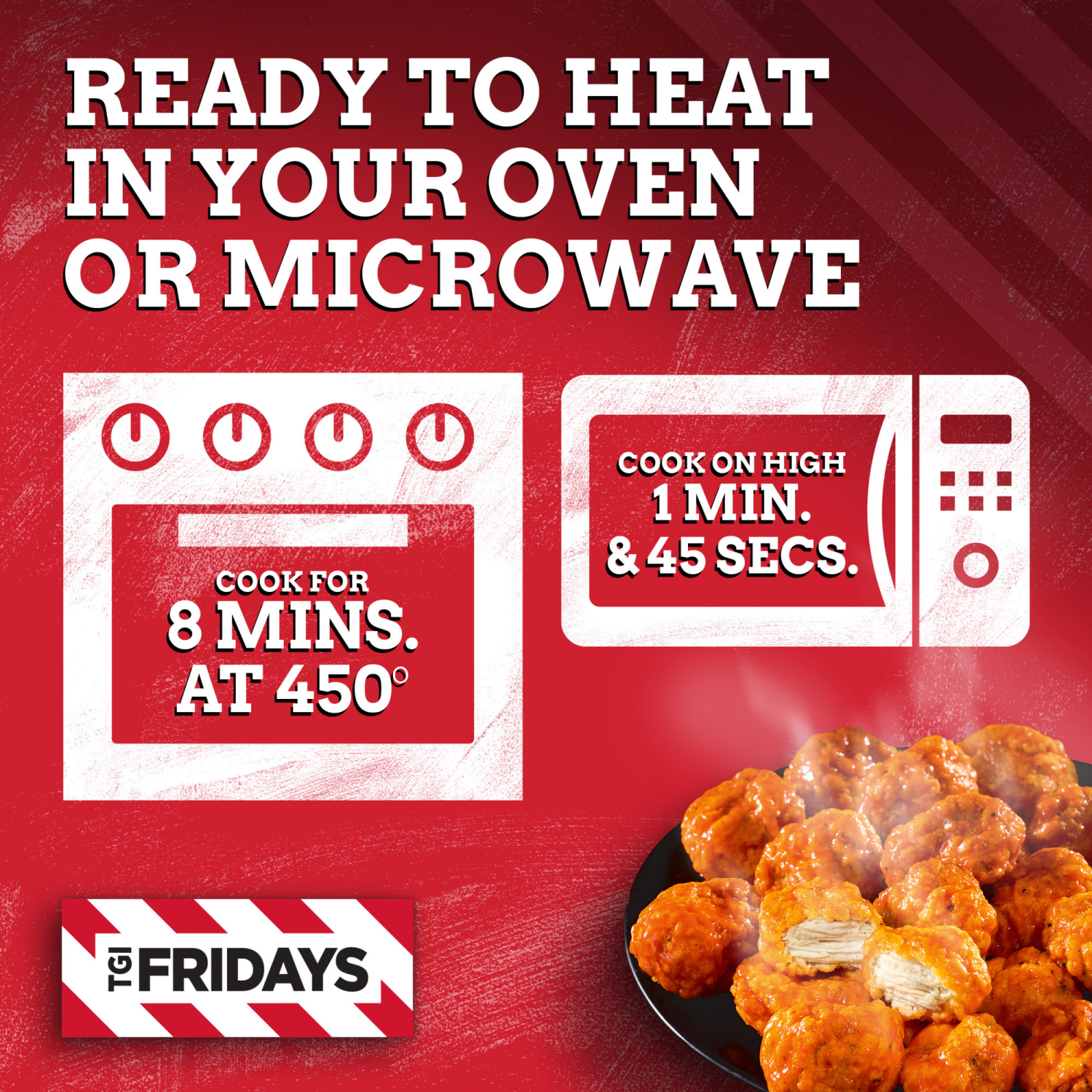 slide 7 of 8, T.G.I. Friday's Buffalo Style Boneless Chicken Bites, Frozen Appetizer, 15 oz Box, 15 oz