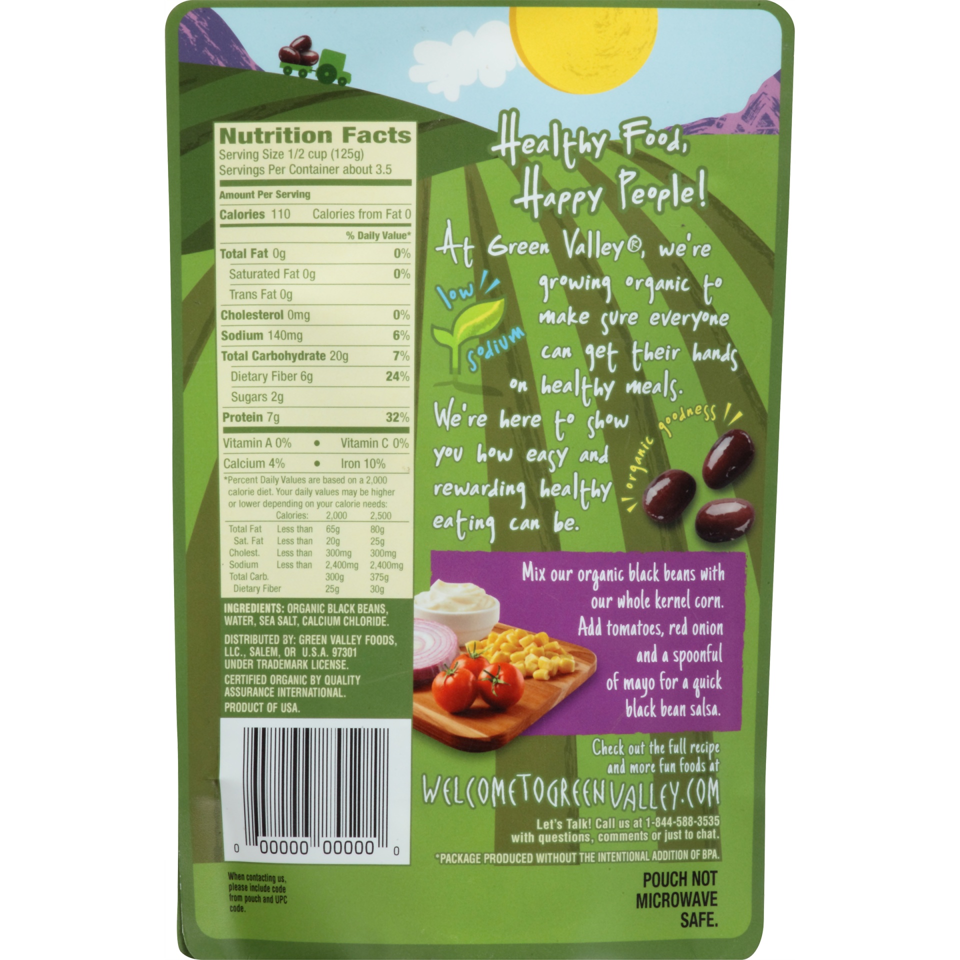 slide 4 of 6, Green Valley Organics Beans Black Pouch - 15.5 Oz, 15.5 oz