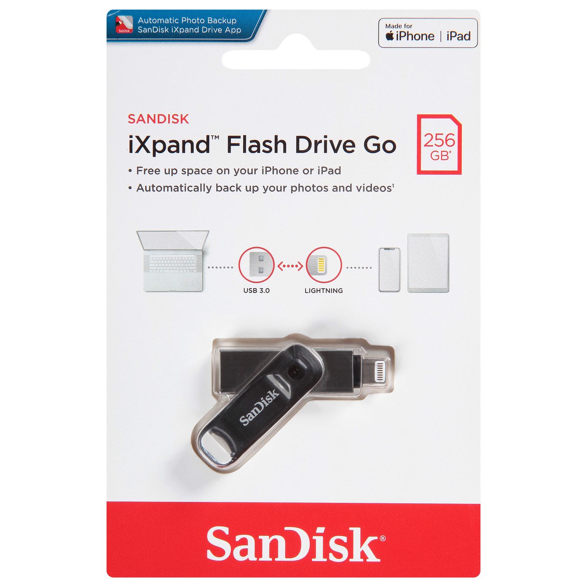 slide 9 of 12, SanDisk iXpand 256 GB Flash Drive Go 1 ea, 1 ct
