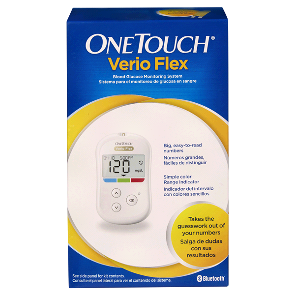 slide 1 of 1, OneTouch Verio Flex Blood Glucose Monitoring System, 1 ct