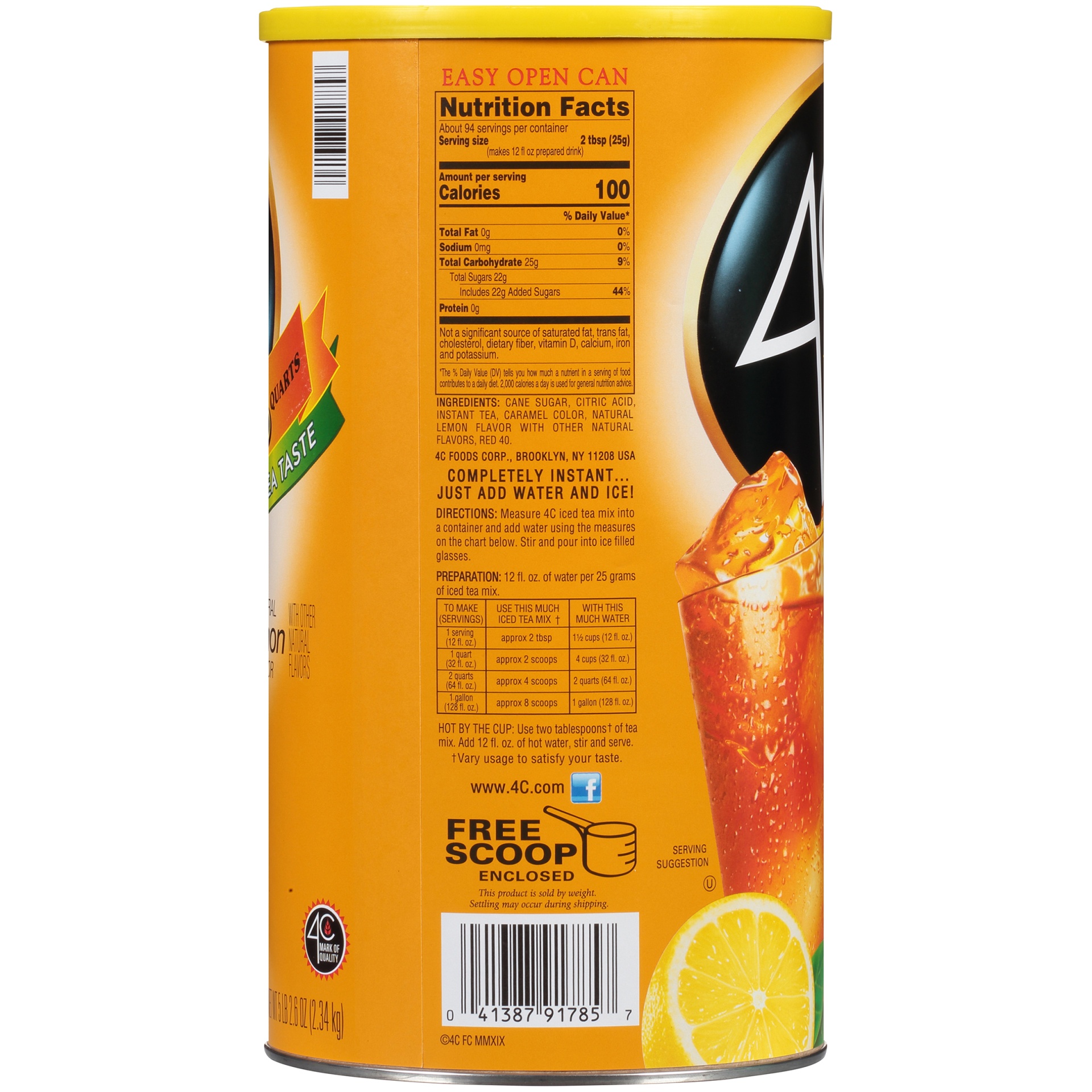 slide 2 of 8, 4C Natural Lemon Flavor Iced Tea Mix, 87 oz