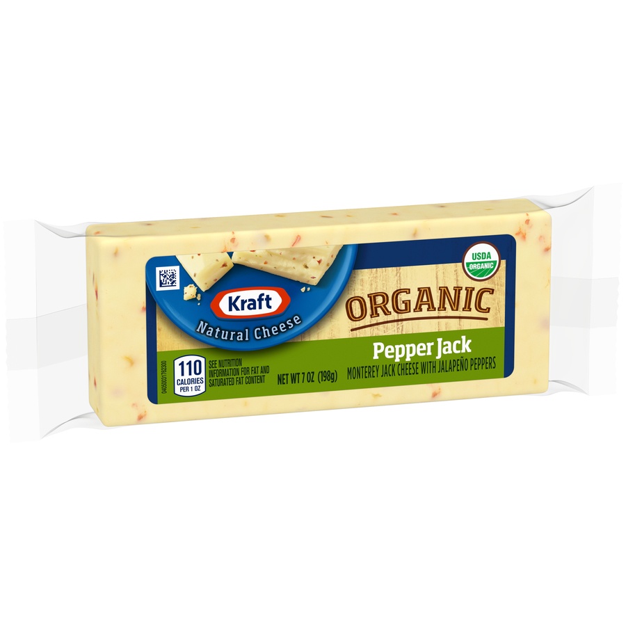 slide 2 of 8, Kraft Organic Pepper Jack Cheese Block, 7 oz