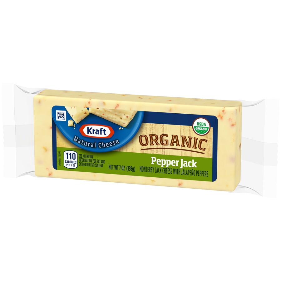 slide 3 of 8, Kraft Organic Pepper Jack Cheese Block, 7 oz
