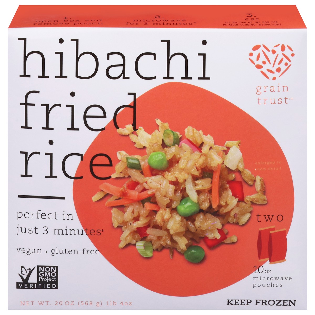 slide 1 of 4, Grain Trust Hibachi Fried Rice 2 - 10 oz Pouches, 20 oz