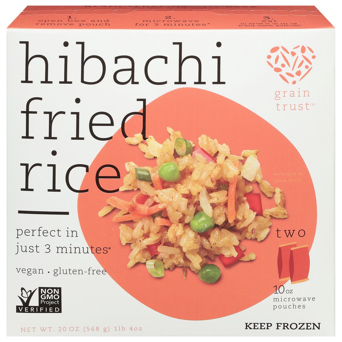 slide 1 of 4, Grain Trust Hibachi Fried Rice 2 - 10 oz Pouches, 20 oz