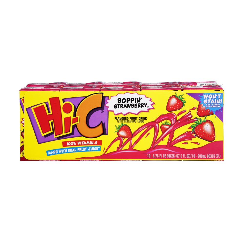 slide 1 of 1, Hic Boppin Strawberry Fruit Juice Boxes, 10 ct; 67.5 fl oz