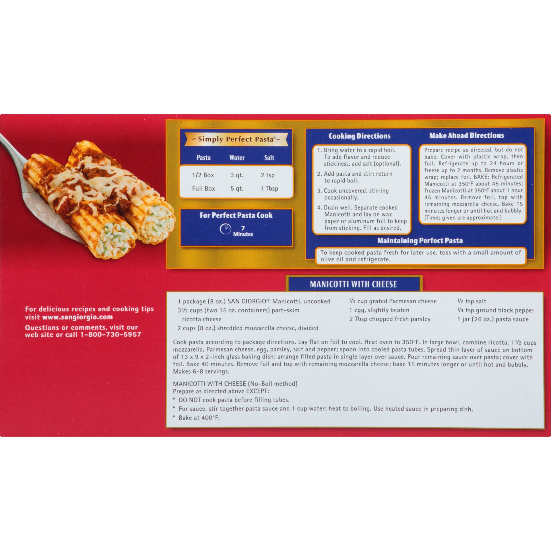 slide 4 of 8, San Giorgio Manicotti Enriched Macaroni Product Pasta, 8 oz