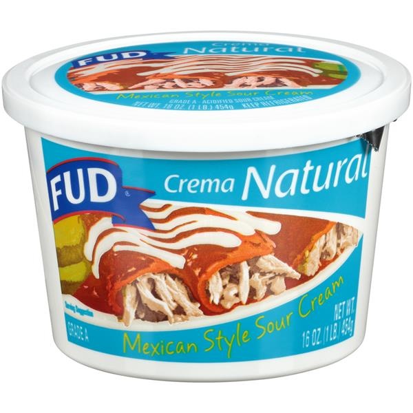 FUD Crema Natural Mexican Style Sour Cream 16 oz Shipt