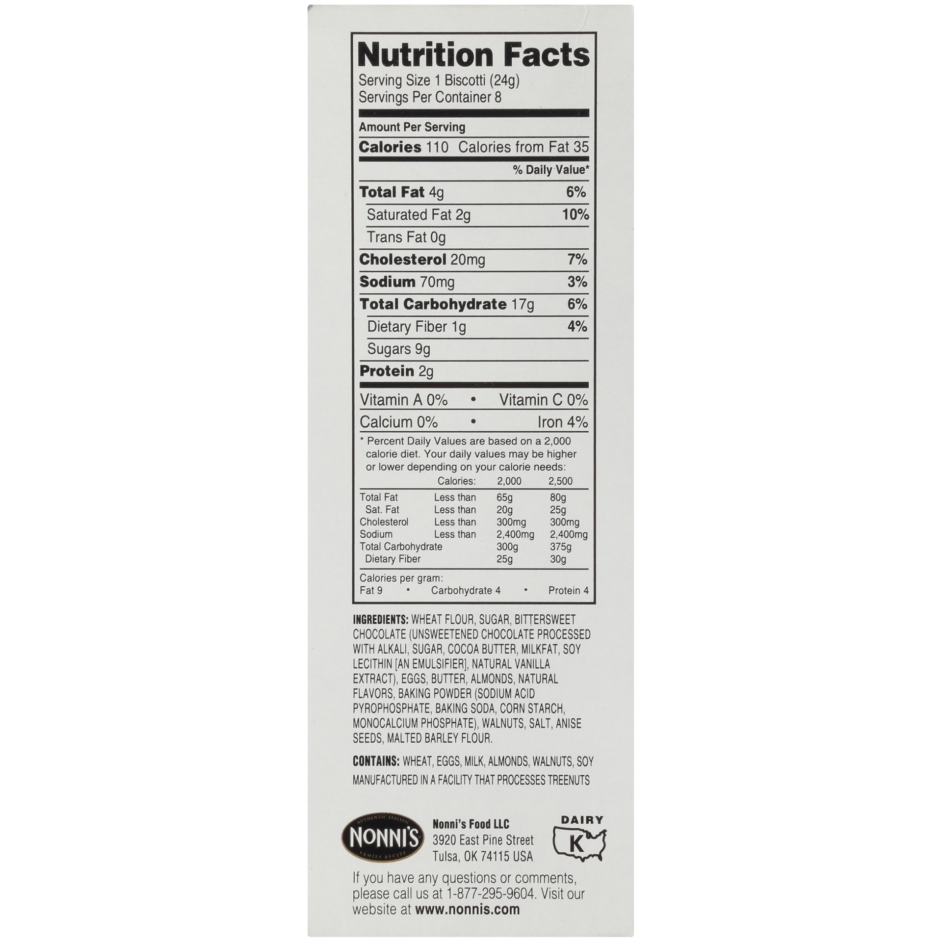 slide 10 of 15, Nonni's Nonni’s Cioccolati Biscotti, 8-count carton 6.88 oz, 8 ct