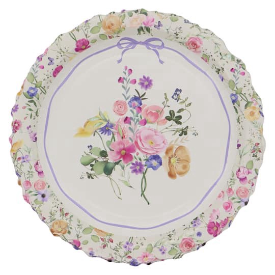 slide 1 of 2, 9" Purple Flower Paper Plates, 8ct. By Celebrate It, 8 ct