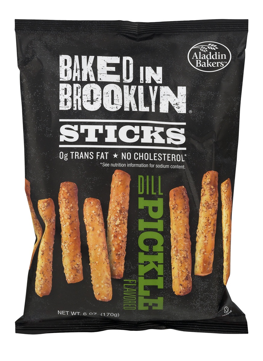 slide 1 of 1, Baked in Brooklyn Sticks Dill Pickle, 6 oz
