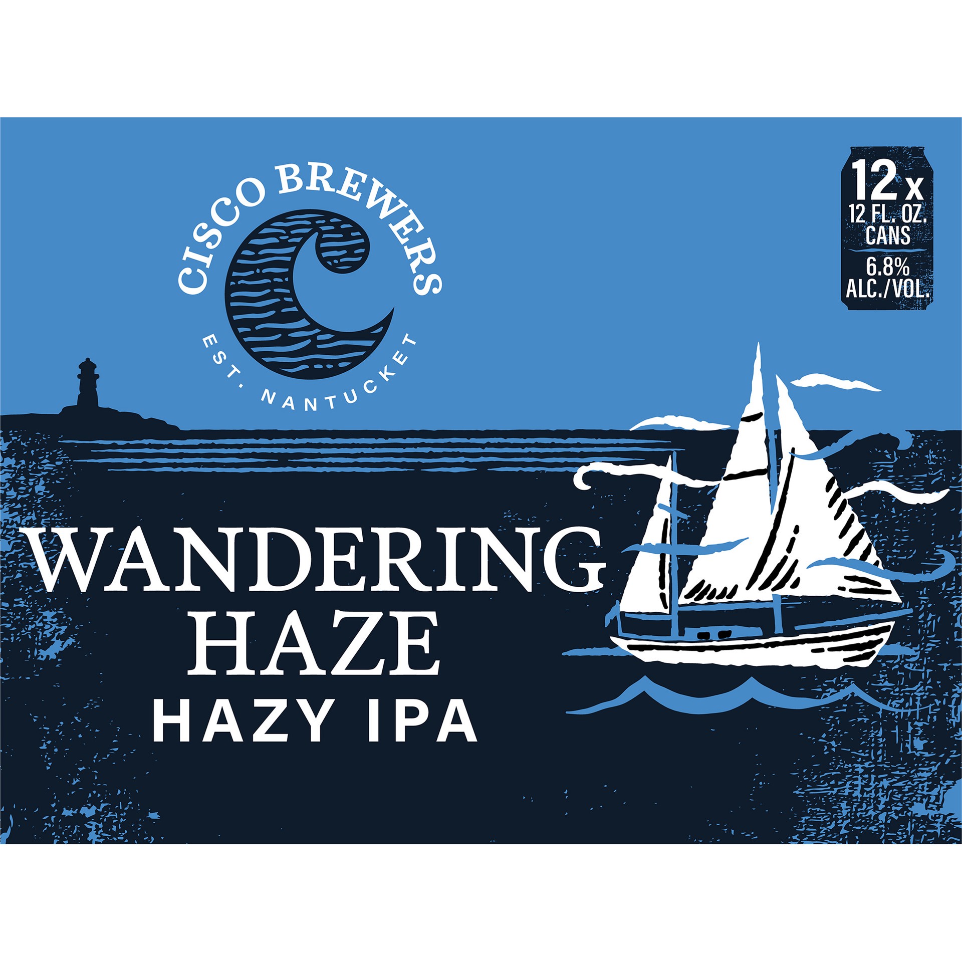 slide 2 of 2, Cisco Brewers Wandering Haze Hazy IPA, 12 Pack Beer, 12 fl. Oz. Cans, 6.8% ABV, 12 ct