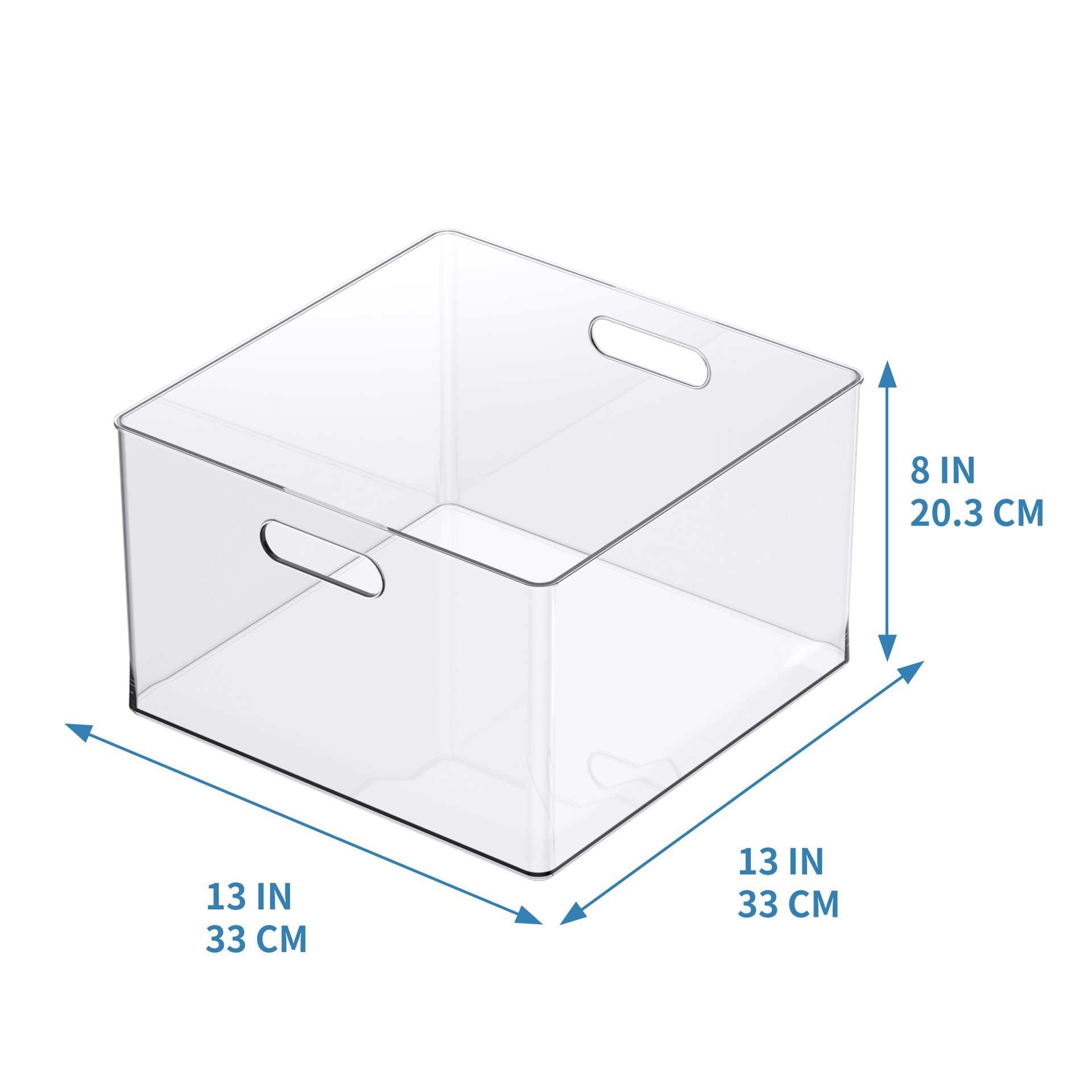 slide 3 of 7, 13" X 13" Clear Storage Bin With Handles By Simply Tidy, 13 in x 13 in