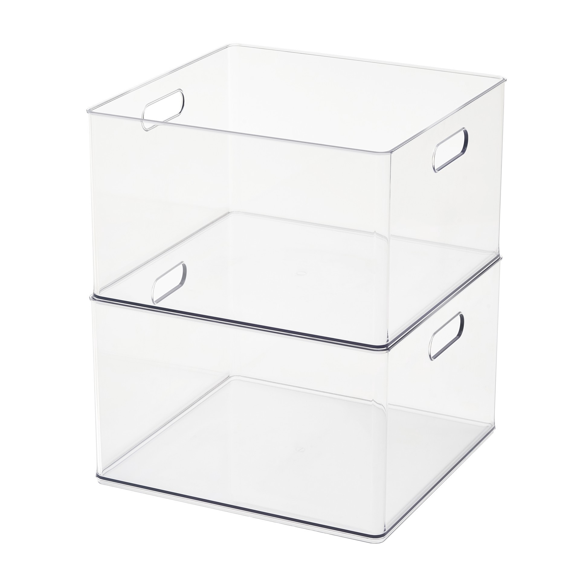 slide 7 of 7, 13" X 13" Clear Storage Bin With Handles By Simply Tidy, 13 in x 13 in