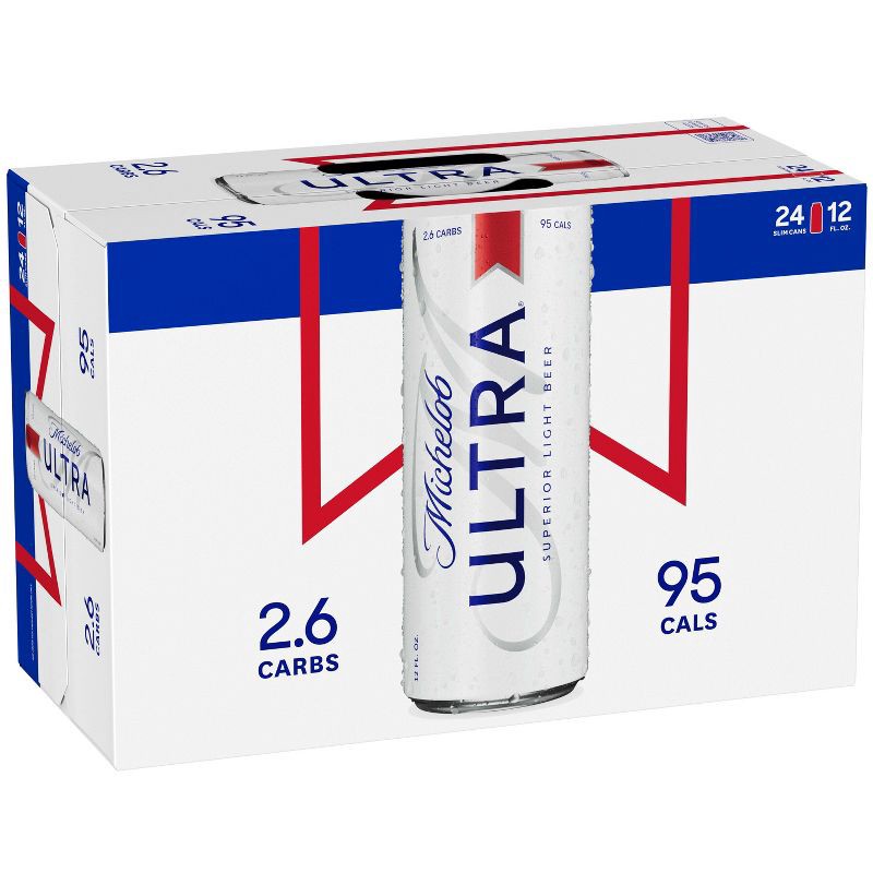 slide 2 of 10, Michelob Ultra Superior Light Beer - 24pk/12 fl oz Cans, 24 ct; 12 fl oz